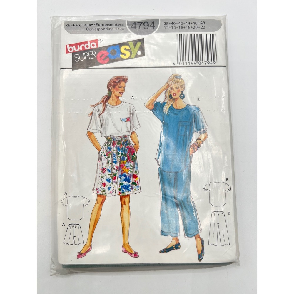 Vintage Burda 4794, Burda Super Easy‎ Pattern UC/FF